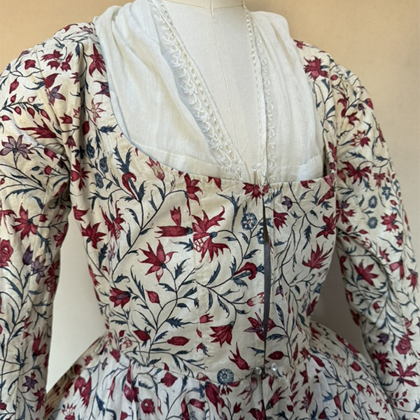 RARE Indian Chintz Robe 1790s made from 1720-40 fabric